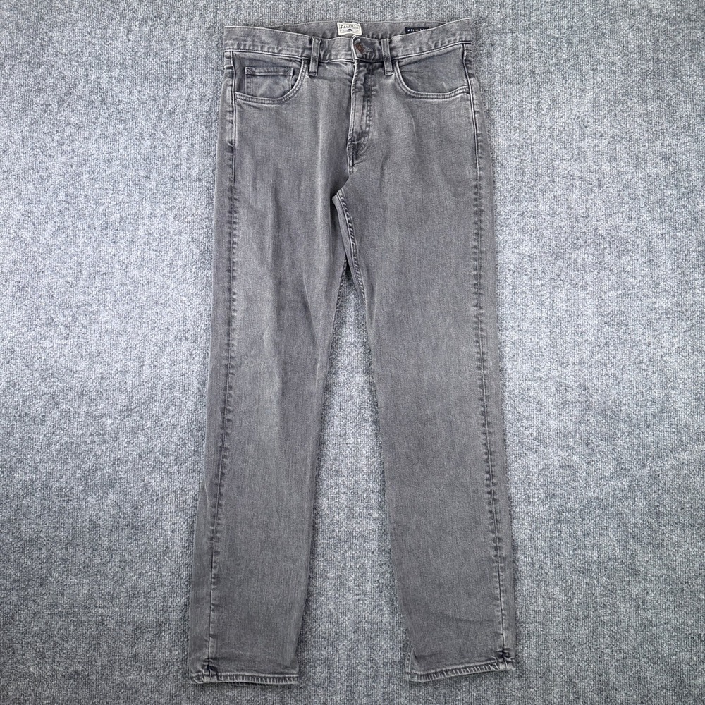 Faherty Jeans Mens 31x32 Charcoal Gray Slim Straight Fit Stretch Denim